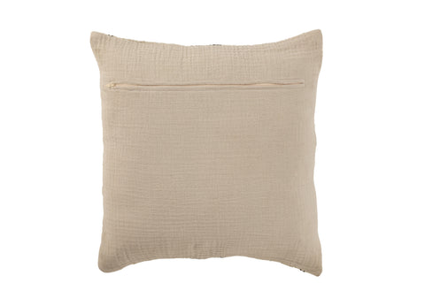Achterkant van het J-Line Kussen ‘Linen Beige’ in effen beige textuur.