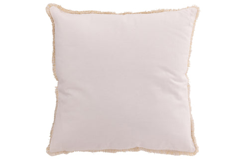 Achterzijde van wit J-Line kussen ‘Snowflake’, zonder patroon.