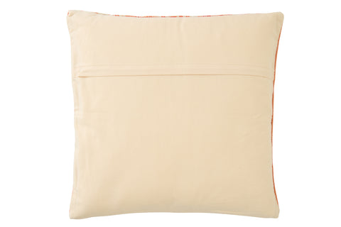 Effen beige achterzijde van J-Line kussen Striped Dark Orange