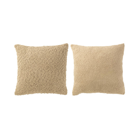 J-Line Set van 2 Kussens Weaving – beige katoenen sierkussens voorkant