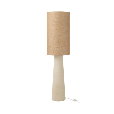 J-Line Lamp Ava Small – witte vloerlamp van glas, linnen en metaal 140 cm