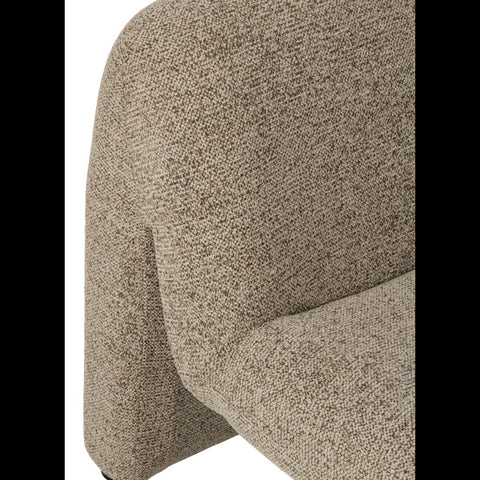 Detail van de rugleuning en gemêleerde stof van de J-Line Margo loungestoel.