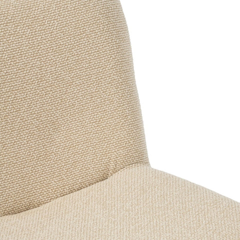Detail van het zachte zitvlak en de stof van J-Line Margo loungestoel in ecru.