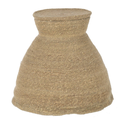 J-Line Mand Seagrass Natural met deksel van zeegras in naturel