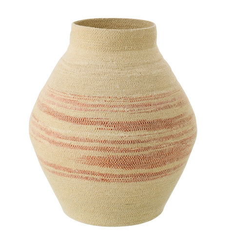 J-Line mand Striped Natural/Orange Small van naturel zeegras met fijne oranje strepen