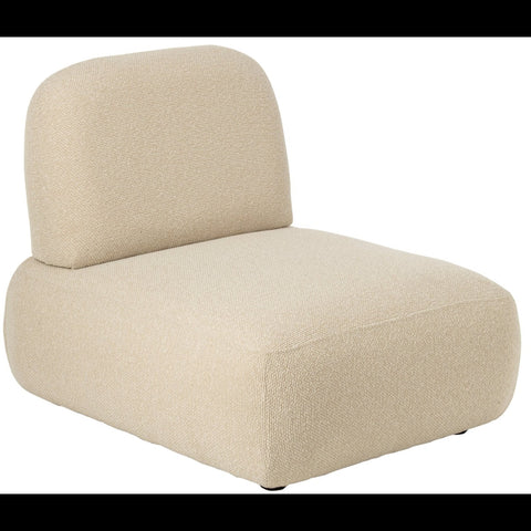 J-Line Olivia modulaire zetel in ecru met zachte, neutrale uitstraling.