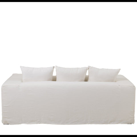 Achterzijde van J-Line Monaco zetel met witte linnen hoes.