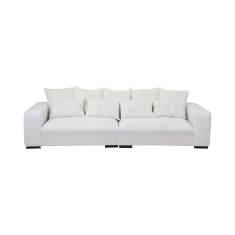 J-Line Monaco XL witte zetel van 330 cm met 9 kussens