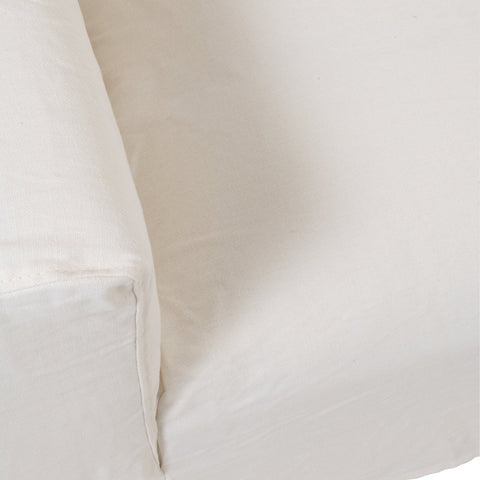 Detail van de witte linnen hoes van de J-Line Monaco XL zetel