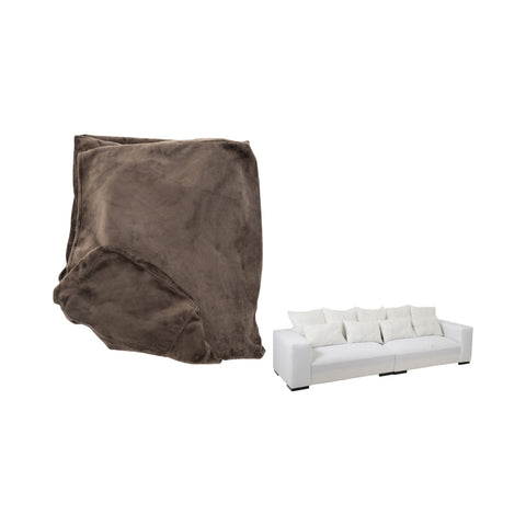 J-Line Monaco XL zetelhoes in donkerbruine velvet, opgeplooid
