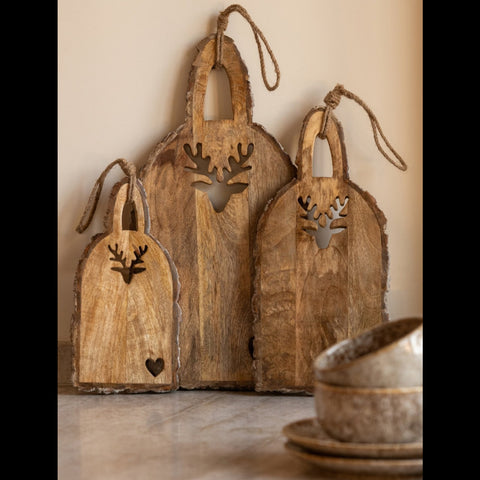 J-Line Moose snijplanken in Small, Medium en Large formaat samen in een interieur