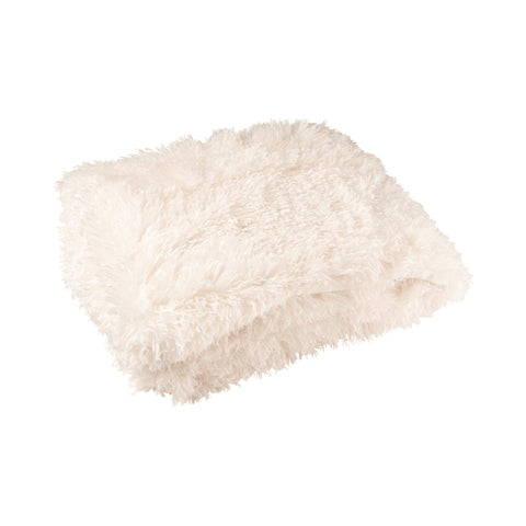 Opgeplooid fluffy wit J-Line plaid Moutie White.