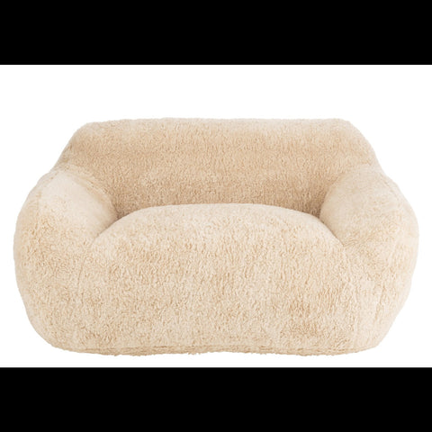 Voorzijde van de beige J-Line Shearl Large zetel