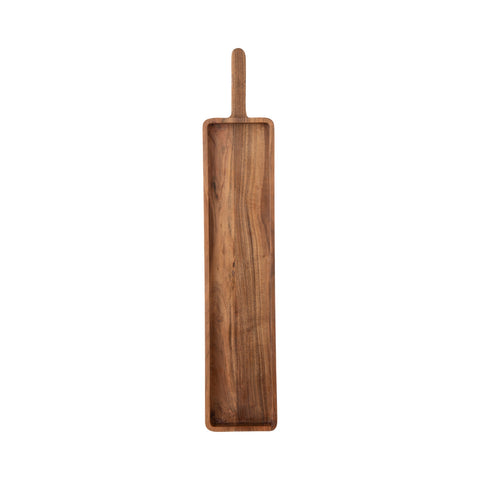 J-Line Snijplank Acacia Large van massief acaciahout, lange bruine serveerplank 79x15 cm.