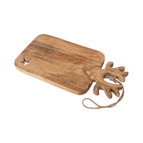 J-Line Reindeer Large snijplank van bruin mangohout