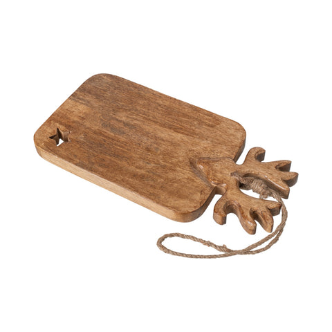 J-Line Reindeer Medium snijplank van bruin mangohout in rendiervorm
