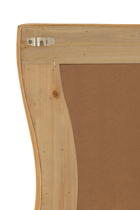 Detail van het ophangsysteem aan de achterzijde van de J-Line Spiegel Irregular Bamboo.