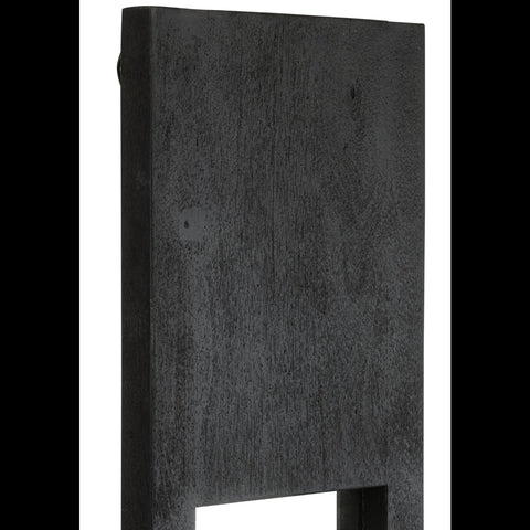 Detail van de bovenzijde van de zwarte mangohouten omlijsting van de J-Line Spiegel Mango Wood Black.