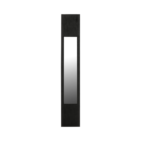 J-Line Spiegel Mango Wood Black Large met zwart mangohouten kader en smal verticaal ontwerp.