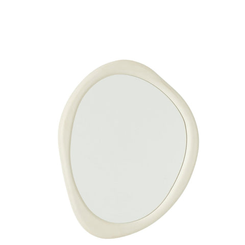 J-Line Spiegel Moderna Small met organische vorm en witte omlijsting.