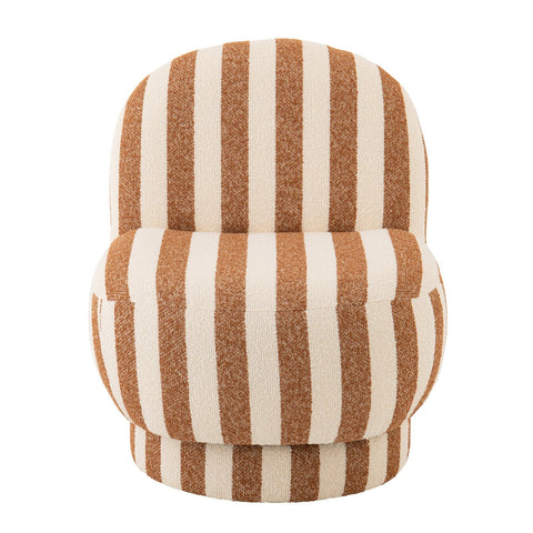 Voorzijde van de J-Line Striped zetel in camel en off-white