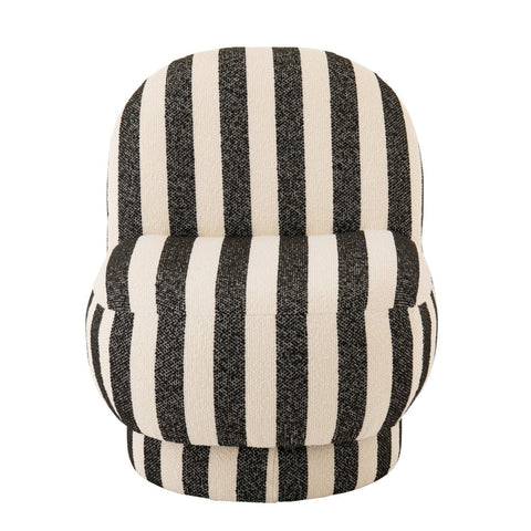 Voorzijde van de J-Line Striped zetel in zwart en off-white