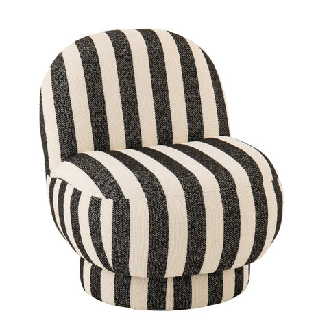 J-Line Striped zetel in zwart en off-white met gestreept patroon