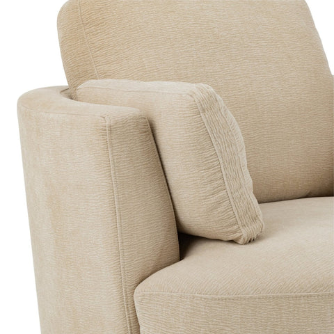 Detail van de armleuning van de J-Line Swiv loungestoel in beige