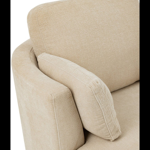 Detail van de zachte rugleuning van de J-Line Swiv loungestoel in beige