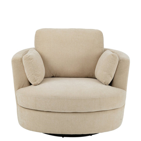 Voorzijde van de J-Line Swiv loungestoel in beige