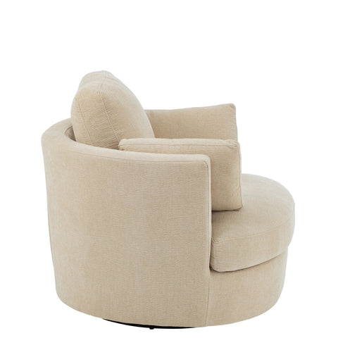Zijkant van de J-Line Swiv loungestoel in beige