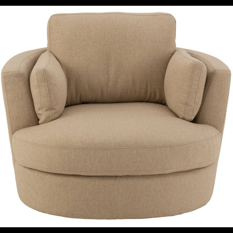 Voorzijde van de J-Line Swivel loungestoel in beige