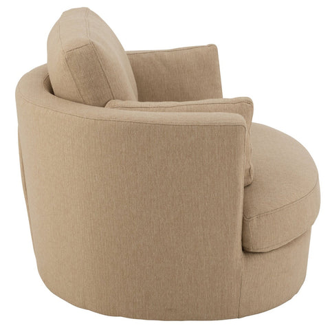 Zijkant van de J-Line Swivel loungestoel in beige