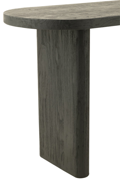 Detail van de poot van J-Line tafel Negro in zwart hout