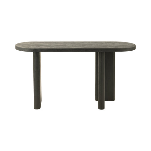 J-Line tafel Negro van gerecycleerd hout in zwart, volledige console tafel
