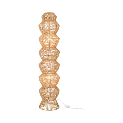 J-Line Vloerlamp Rope met geweven lampenkap in natuurlijke touwlook.