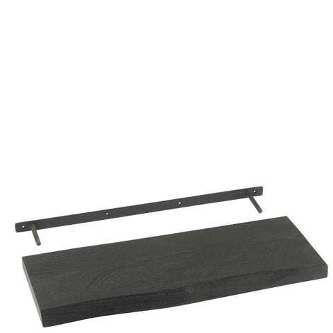 J-Line zwarte wandplank Gerard Black Small met metalen muurbevestiging.