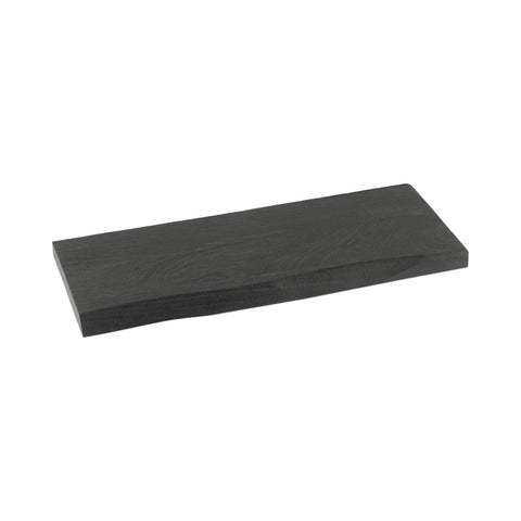 J-Line wandplank Gerard Black Small in zwart van acaciahout en metaal.