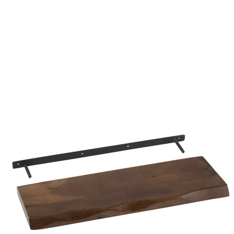 J-Line bruine wandplank Gerard Brown Small met metalen muurbevestiging.