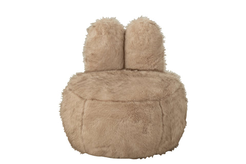 Beige J-Line Bunny kinderzetel met zachte fur bekleding, vooraanzicht