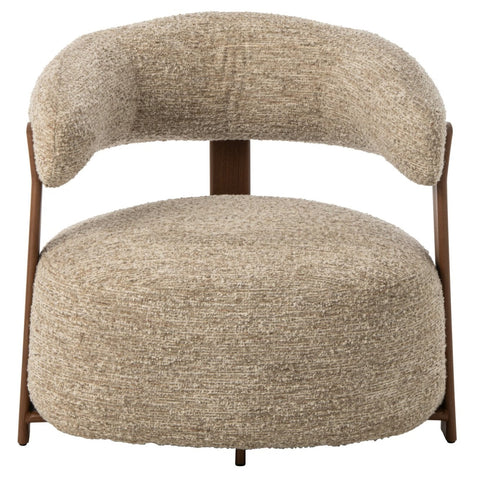 Voorzijde van de J-Line Foam zetel in ecru met zachte beige bekleding.