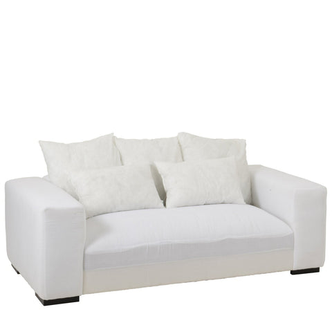 J-Line Monaco zetel met vijf kussens in wit, exclusief hoes.