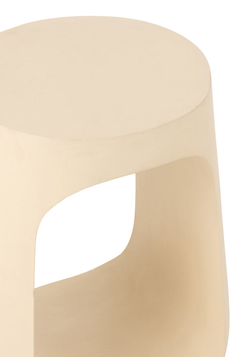 Detail bovenkant J-Line Bijzettafel Mango Beige – glad afgewerkt mangohout