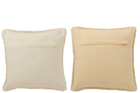 Achterzijde van de J-Line kussens HO HO HO wit-beige, effen zonder tekst