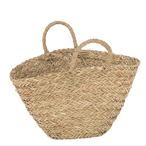 J-Line strandtas ‘Natural’ van zeegras in naturel kleur – stijlvolle, ruime boho tas met tijdloze uitstraling
