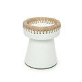 Pretty medium – terracotta kandelaar met raffia detail