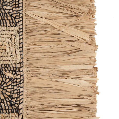 Detail van de geweven zijkant van The Dada muurdecoratie