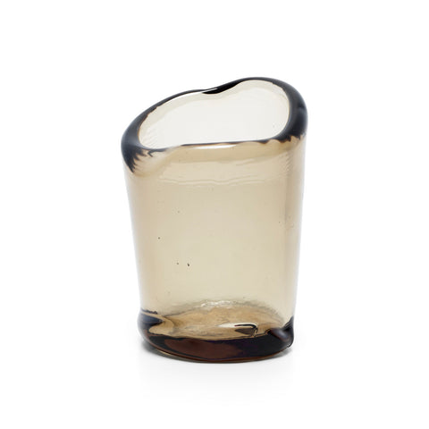 Achterzijde van glazen kandelaar The Nocturne Charcoal charcoal glas