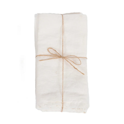 Set van 4 witte linnen servetten The Linen Napkin van Bazar Bizar, topkwaliteit en duurzaam