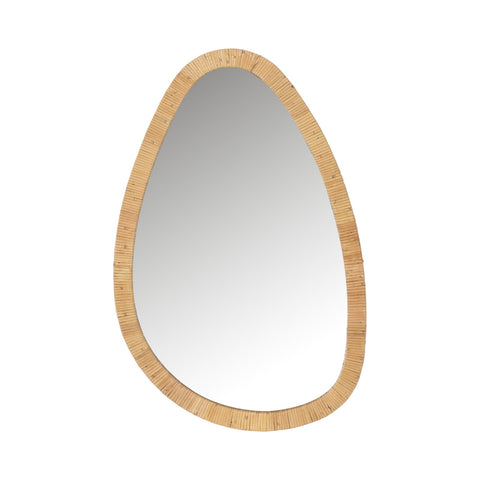 J-Line Spiegel Paille Medium met organische vorm en licht houten frame